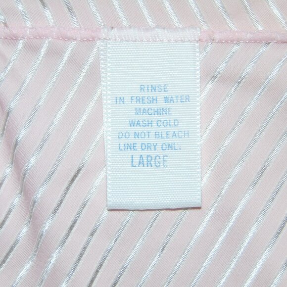 Evan-Picone Pink Striped Leotard L - Picture 5 of 7